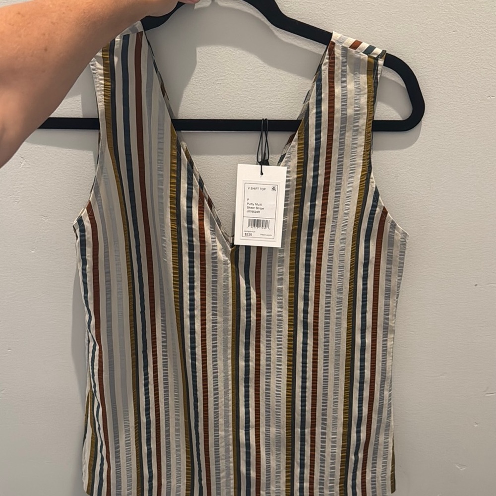 Theory Multicolor Striped Tank Top